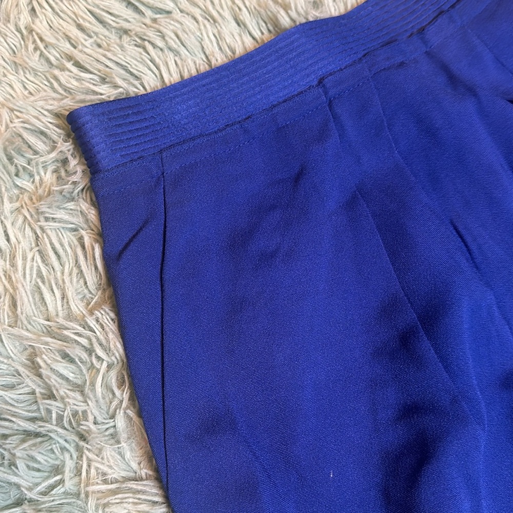 BCBG MaxAzaria Royal Blue High-waisted Mini Skirt Size 4 With Pockets - Picture 4 of 9